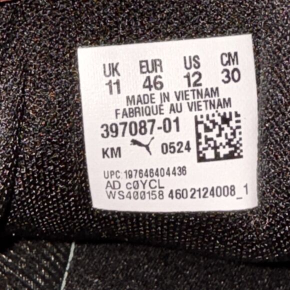 Puma Mens Size 12 Black Zip C Lightweight Running Sneaker Shoe Athletic Jogging main image 13
